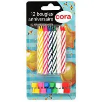 Cora, Bougies + bobeches assortis