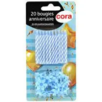 Cora, Bougies bobèches  bleu