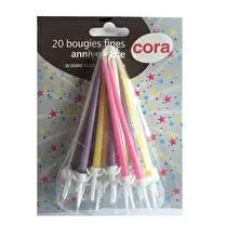 Cora, Bougies fines avec bobèches