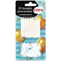 Cora, Bougies + bobèches  blanches