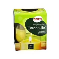 Cora, Bougie verre citronnelle