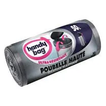 Handy bag, Sacs poubelle recyclés avec poignées coulissantes 50L