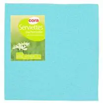 Cora, Serviettes toucher doux 38 x 38 cm, bleu   x 40