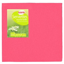 Cora, Serviettes toucher doux 38 x 38 cm, fuschia   x 40