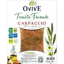 Ovive, Carpaccio de Truite Fumée Poivre 100g