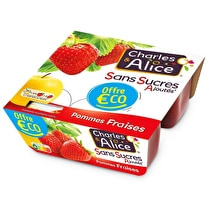 Charles & Alice, Dessert fruitier pomme fraise sans sucres ajoutés