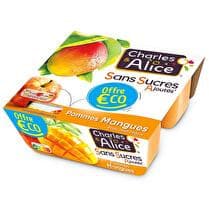 CHARLES & ALICE Dessert fruitier pomme mangue sans sucres ajoutés