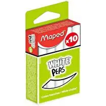 Maped, craies blanches standard  x10 boite