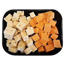 Fabriqué dans nos ateliers, Cubes gouda au cumin et mimolette