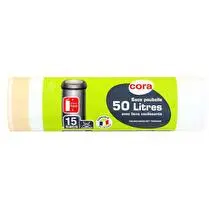 Cora, Sacs poubelle avec liens 50L