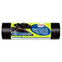 Cora, Sacs poubelle avec liens de fermeture 50L