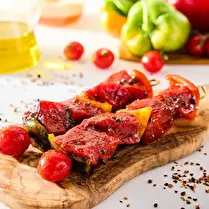 Votre boucher propose, Produit élaboré : Brochettes de boeuf*** à griller x 2