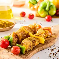 Votre boucher propose, Produit élaboré : Brochette de dinde marinée à l'indienne à griller x 2
