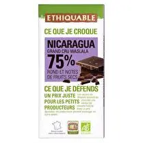 Ethiquable, Chocolat noir 75 % cacao Nicaragua BIO