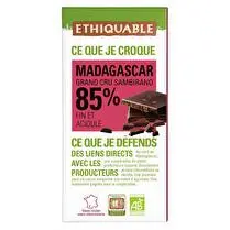 Ethiquable, Chocolat noir 85 % cacao Madagascar BIO