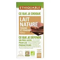 Ethiquable, Chocolat au lait tendre & fondant BIO