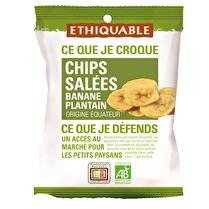 ETHIQUABLE Chips salées banane plantain BIO