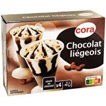 CORA Crème glacée chocolat liegeois