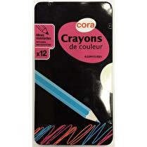 CORA Boite métal crayons de couleur x12