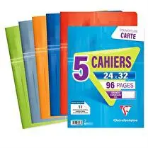 Clairefontaine, Lot de 5 cahiers piqûre séyès 240x320 96 pages