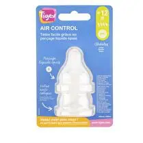 Tigex, Tétines silicone x2 col étroit air control - +12 mois petit déj