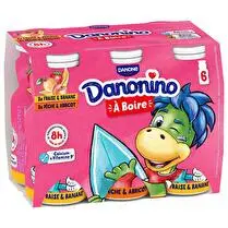 Danone, Yaourt à boire fraise banane/pêche abricot