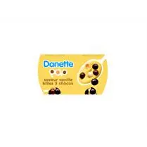 Danette, Crème dessert saveur  vanille et billes 3 chocolats