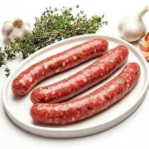 Votre boucher propose, Produit élaboré : Saucisse fine aux herbes Porc Veau Boeuf x 4
