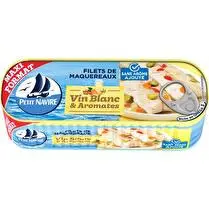 Petit navire, Filets de maquereaux vin blanc et aromates sans arômes ajoutés 1/3