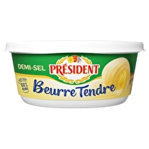 Président, Beurre tendre demi-sel 80% MG beurrier
