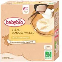 BABY BIO, Crème semoule vanille 6 mois et +