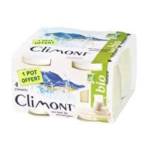 CLIMONT Yaourt au lait entier  Bio nature  - 3 x 125 g + 1 offert