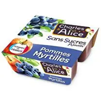 Charles & Alice, Dessert fruitier pommes myrtilles