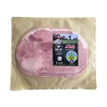 Filière Qualité Carrefour, Jambon supérieur avec couenne 2 tranches à l'etouffée