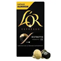L'or, Capsules café espresso ristretto intensité 11  x10
