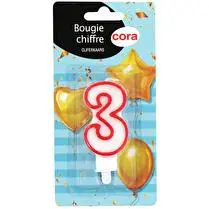 Cora, Bougie anniversaire chiffre 3