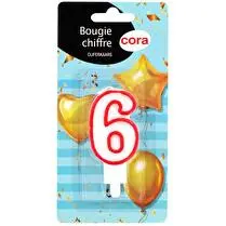 Cora, Bougie anniversaire chiffre 6