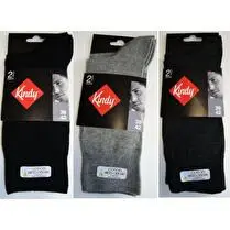 Kindy, Mi chaussettes x 2 anti odeur, noir, 43/46