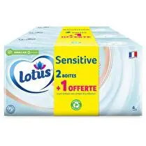 Lotus, Mouchoirs Sensitive - 2 boîtes + 1 offerte