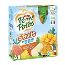 Materne, Pom'potes 5 fruits pomme tropical sans sucres ajoutés 4x90g