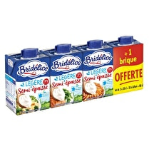 Bridélice, Crème semi-épaisse légère 18% MG 3x20cl + 1 offerte