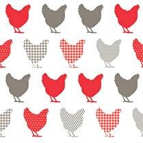 VOTRE RAYON PROPOSE Serviettes en papier decor poules gris / rouge 33 x 33 cm, 3 plis - x 20