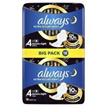 Always, Serviettes ultra secure night duopack