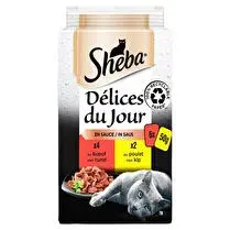 Sheba, Repas pour chat en sauce boeuf, poulet & canard