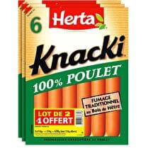 HERTA Knacki 100% poulet - lot 2+1 offert