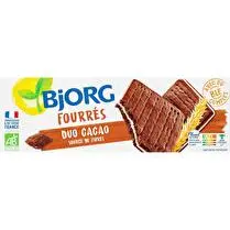 Bjorg, Biscuits fourrés duo cacao BIO