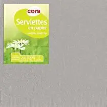 Cora, Serviettes gris/argent 33x33cm