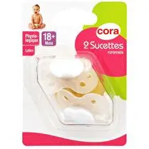 Cora, Sucettes latex x2 3ème âge physiologique - +18 mois