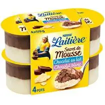 La laitière, Secret de mousse duo chocolat lait & chocolat blanc