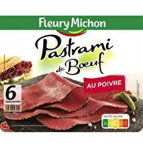 Fleury michon, Pastrami de boeuf au poivre  6 tranches